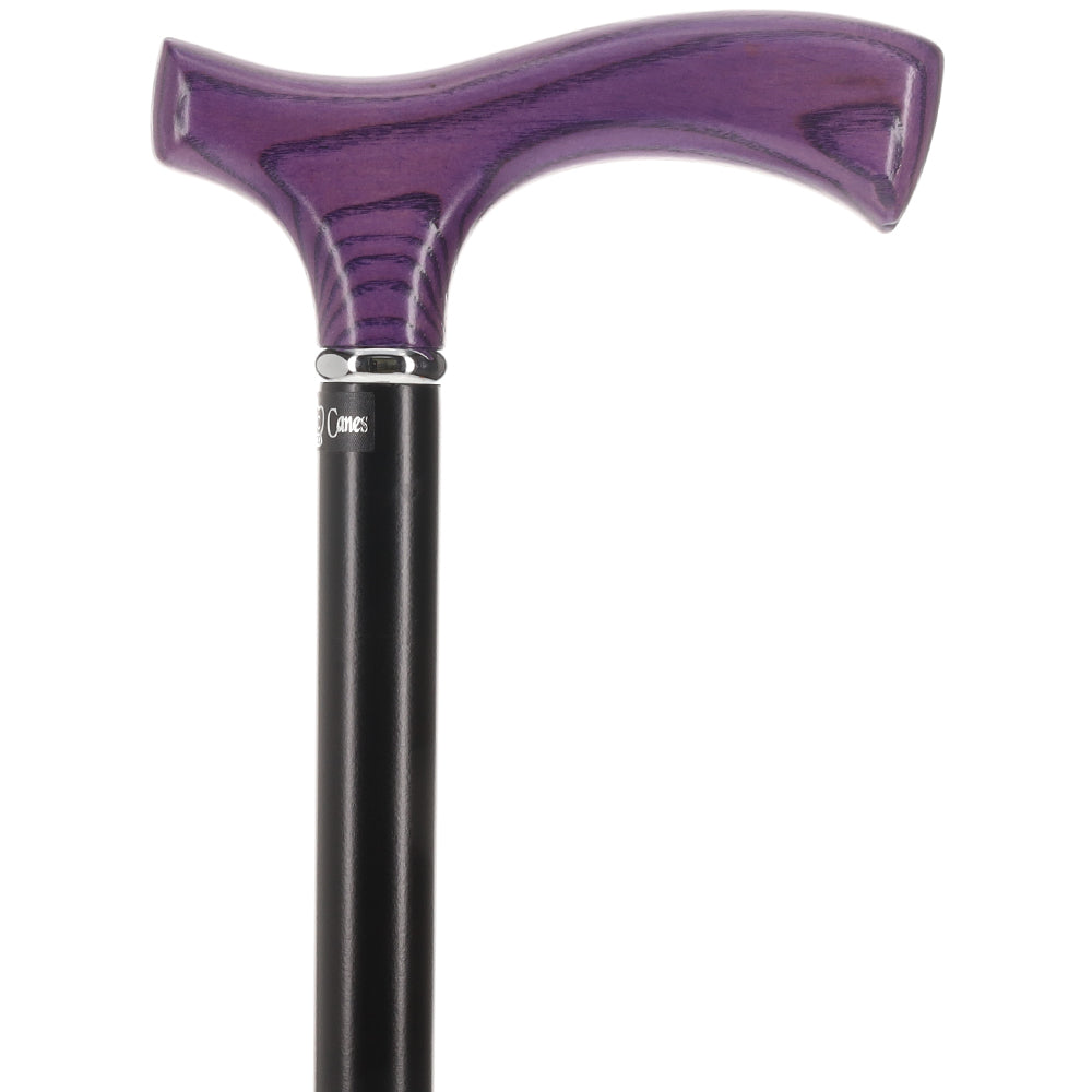 Scratch and Dent Amethyst Purple Ash Fritz Walking Cane With Black Beechwood Shaft and Silver Collar V1227 Buy Cheap Newest