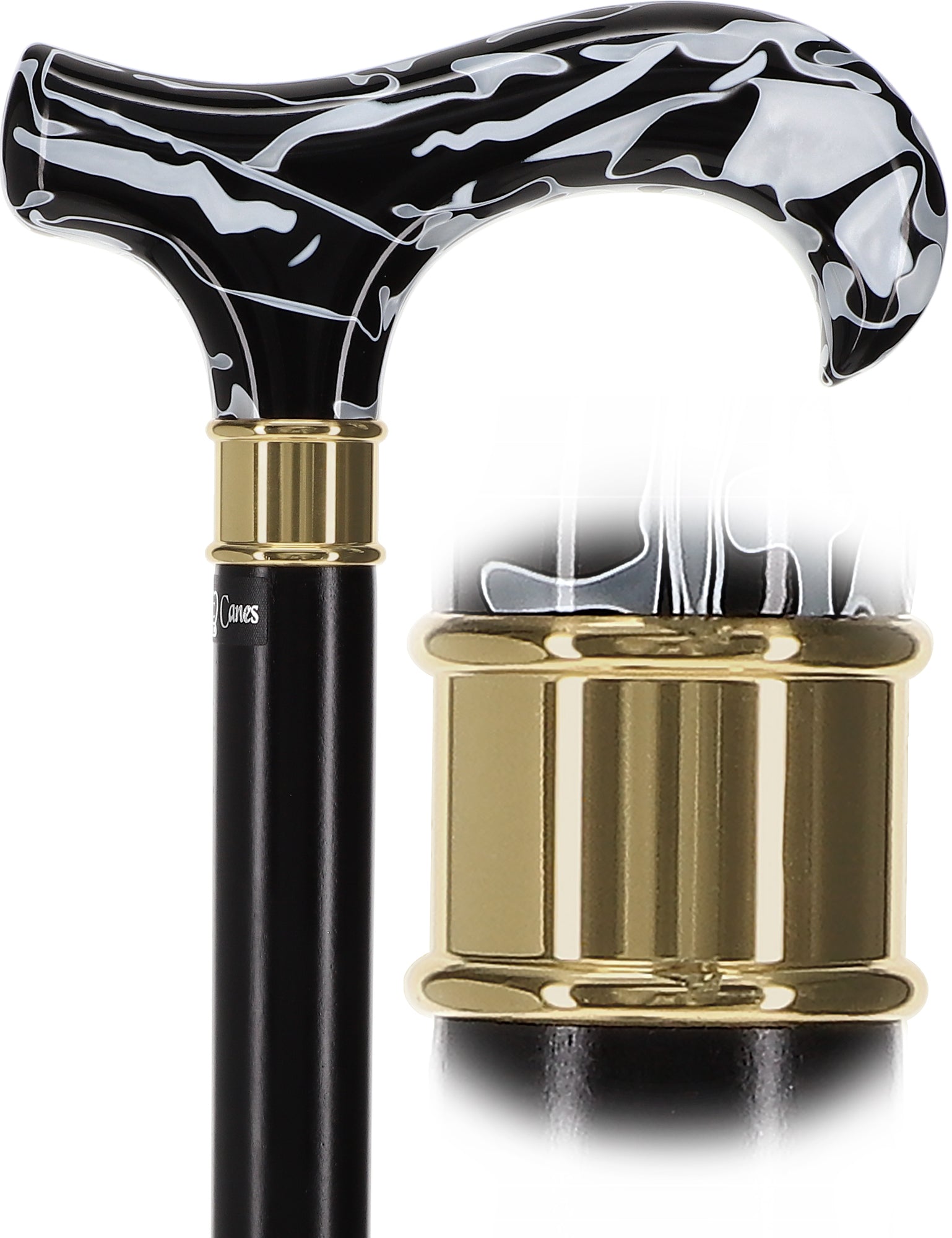 Super Strong Black Onyx Cane: Pearlescent Acrylic, Beechwood Cheap High Quality