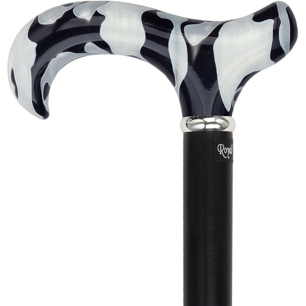 Pearlescent Acrylic Handle - Black Onyx Derby Cane Outlet Huge Surprise