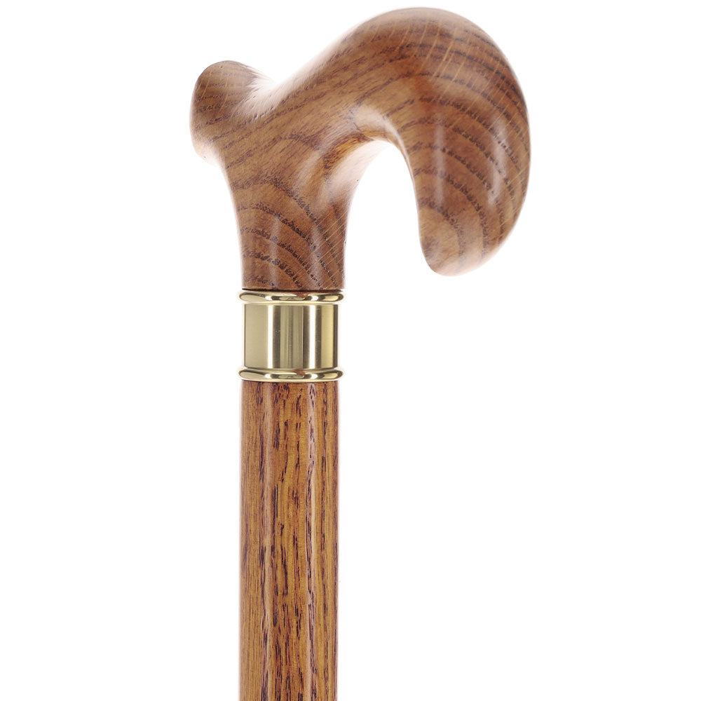 Scratch and Dent Extra Long, Super Strong Oak Derby Walking Cane w/ Brass collar V2056 Professional