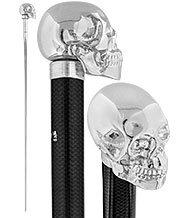 French Chrome Skull Handle Sword Stick: Carbon Fiber Shaft Clearance How Much