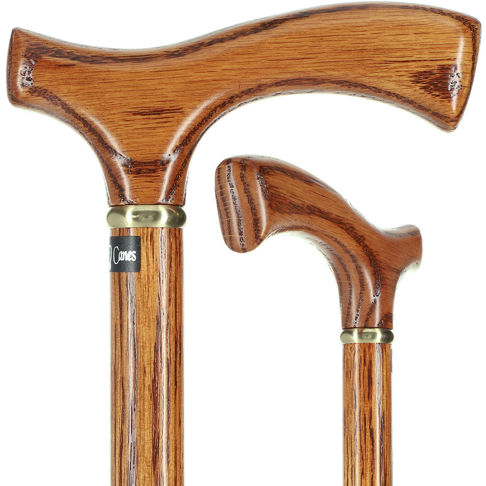 Scratch and Dent Hand-Made Oak Fritz Walking Cane w/ Gold Collar V2300 Clearance Genuine