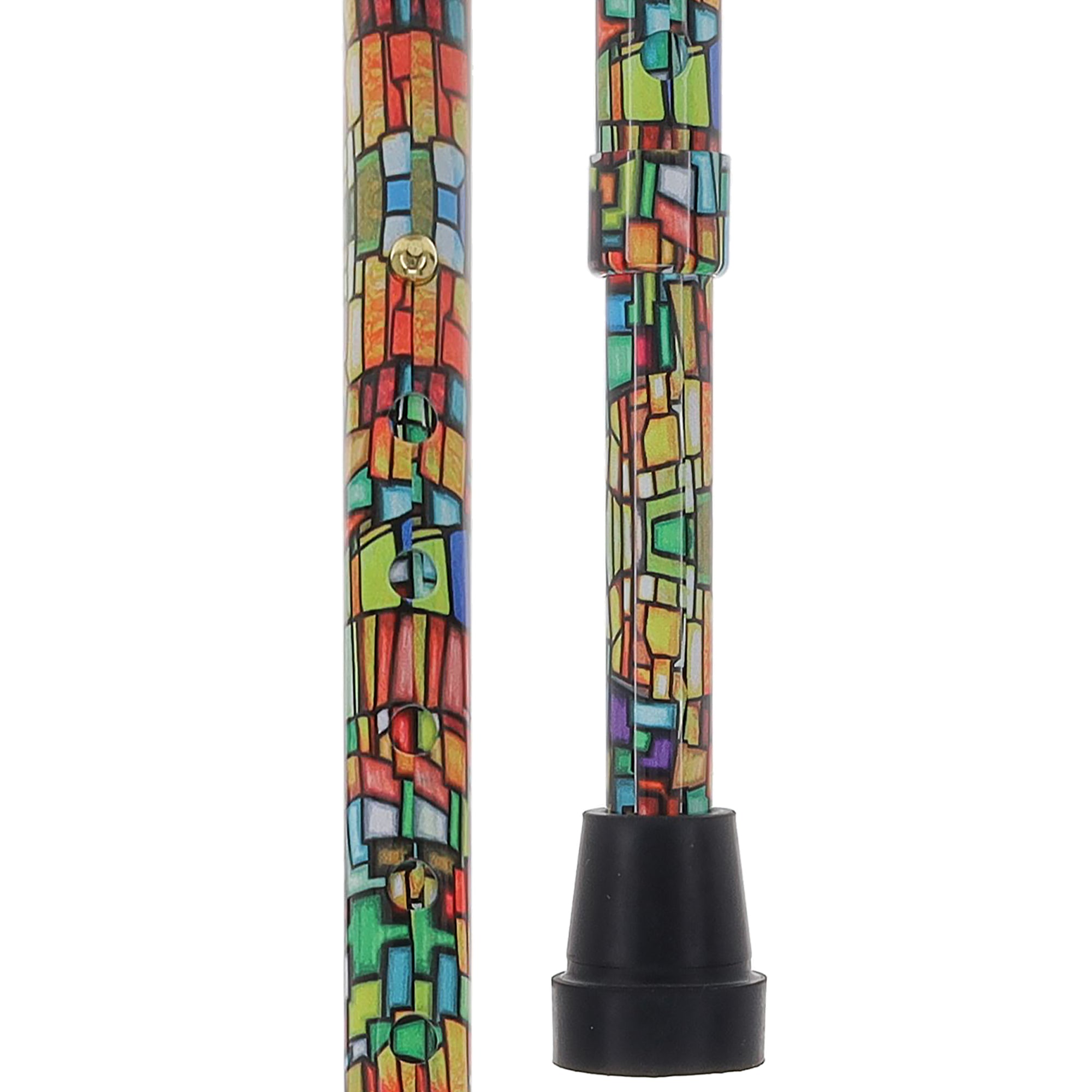 Mosaic Stained Designer Cane: Adjustable, Comfort Grip Offset Sale Authentic