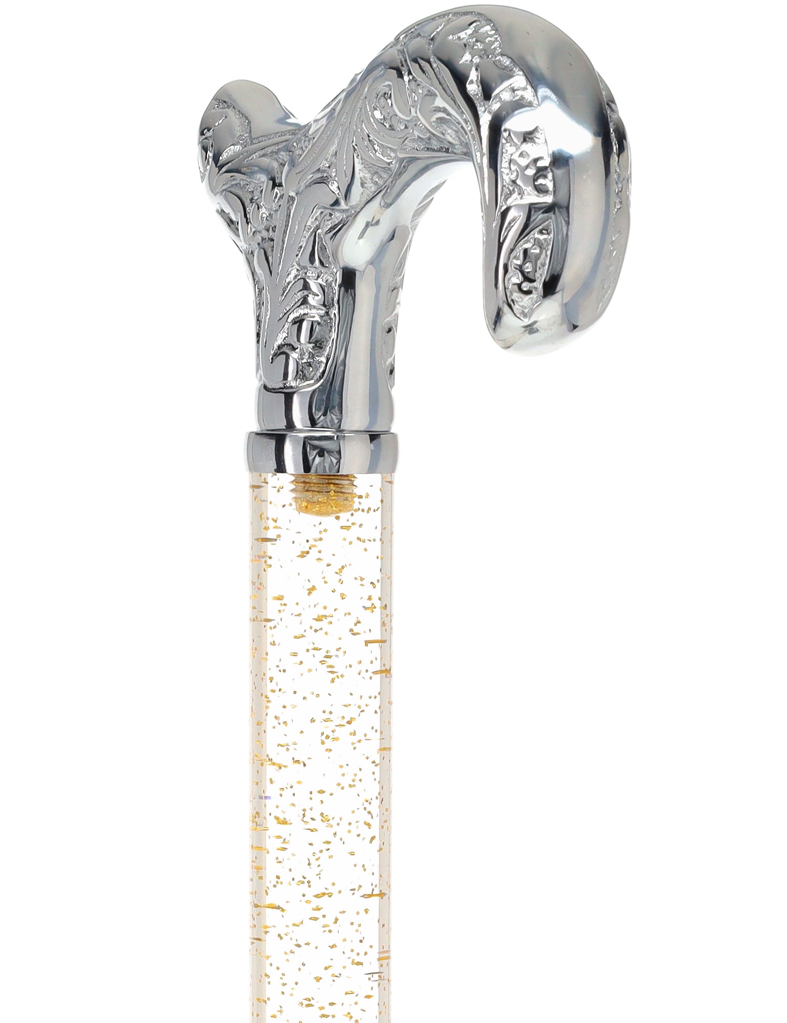 Crystal Elegance Chrome Derby Cane with Invisible Acrylic Shaft Options Latest Collections Online