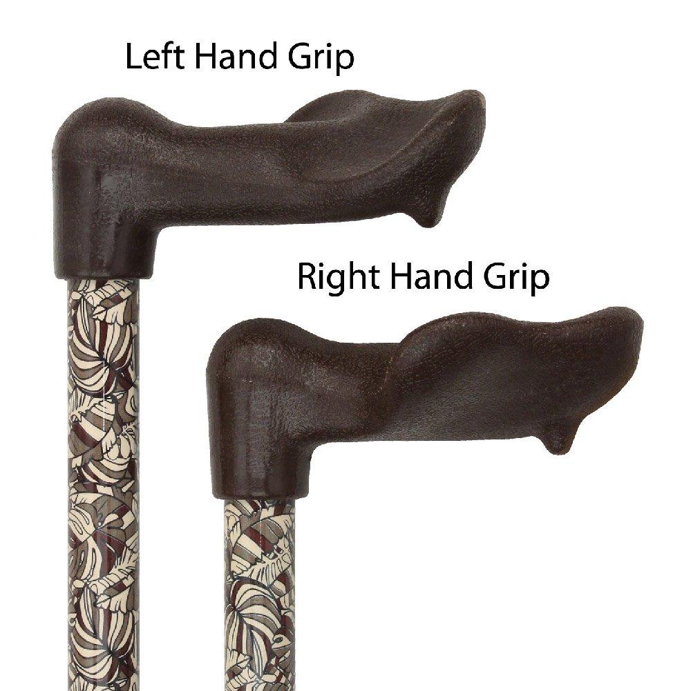 Scratch and Dent Bahama Leaf Adjustable Palm Grip Walking Cane V1371 Outlet Amazing Pice