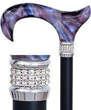 Scratch and Dent Abalone Shell Pearlz w/ Rhinestone Collar Aluminium Adjustable Cane V1699 Cheap Explore