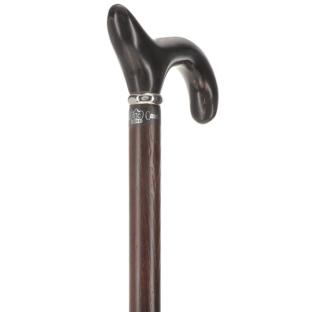 Scratch and Dent Buffalo Horn Derby Cane: Premium, Textured Exotic Wenge Wood V2364 2025 New Sale Online