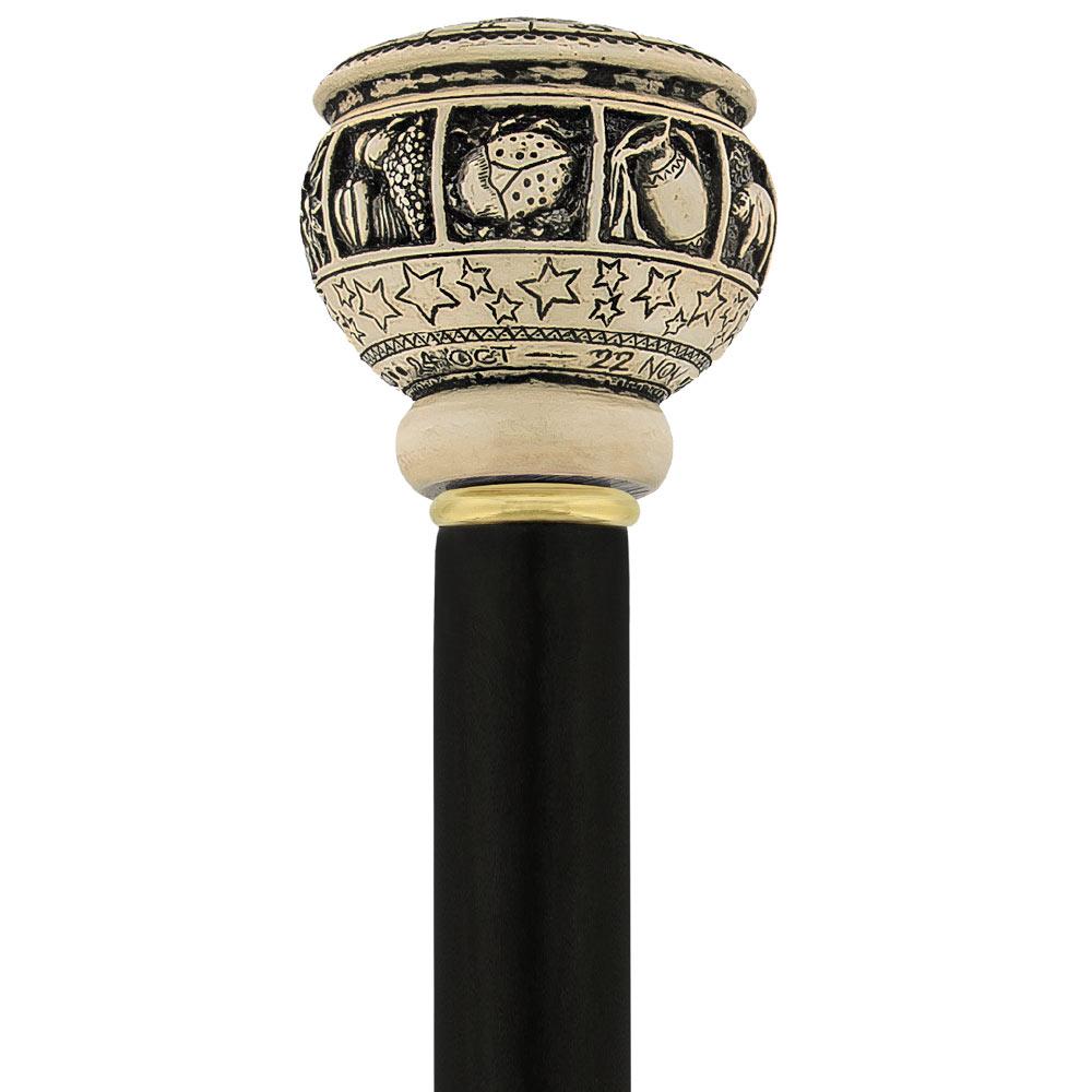 Comoys Astrological Scorpio Handle Walking Cane w/ Custom Shaft and Collar Clearance Good Selling