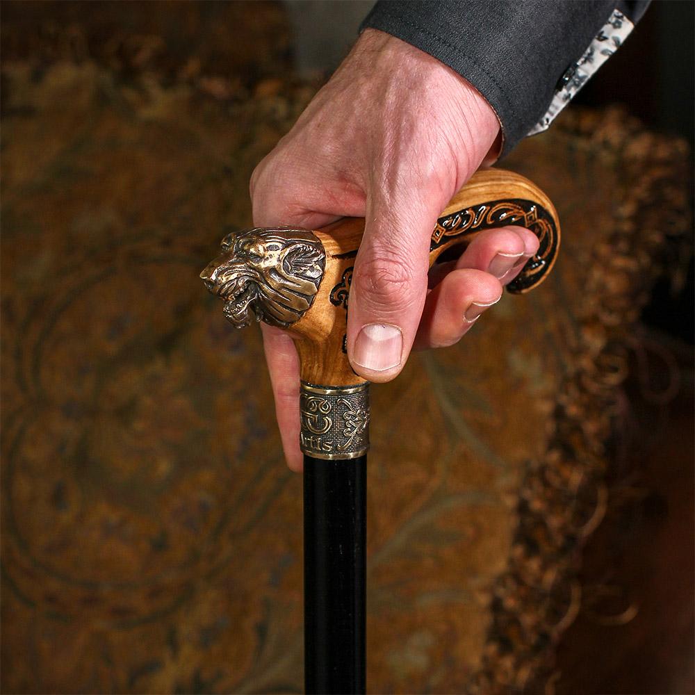 Bronze Direwolf Handcarved Celtic Art Derby Walking Cane How Much Online