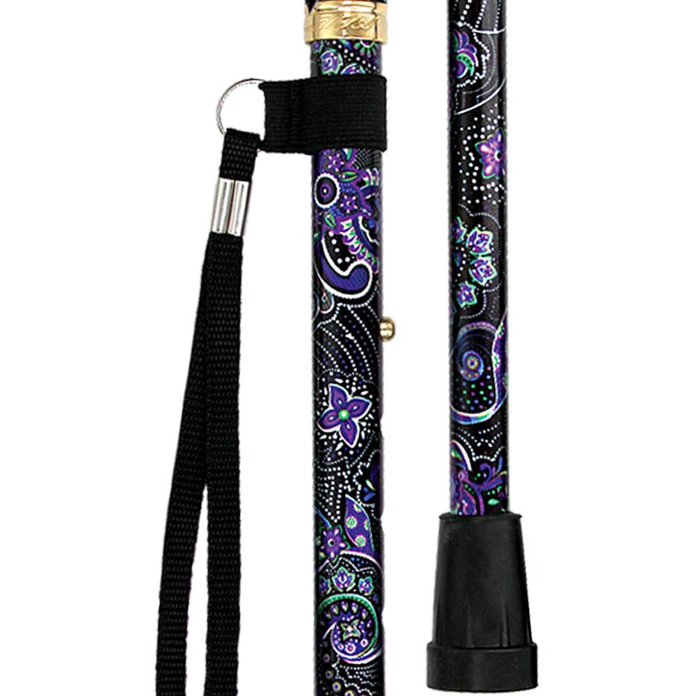 Purple Majesty Designer Folding Cane w/ SafeTbase- Adjustable Sast For Sale