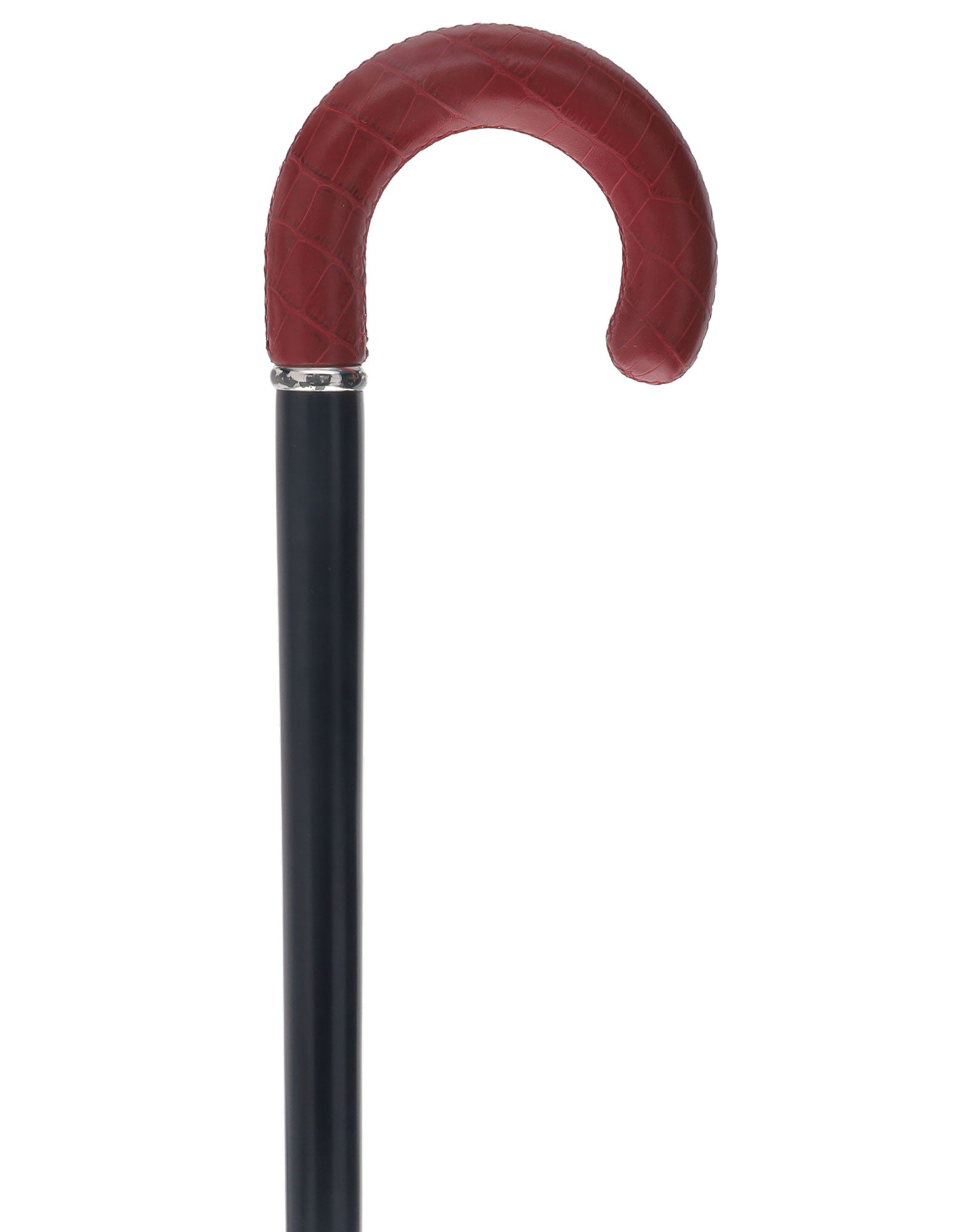 Unique single item listing: Red leather wrapped tourist walking cane w/ black shaft Genuine Cheap Pice