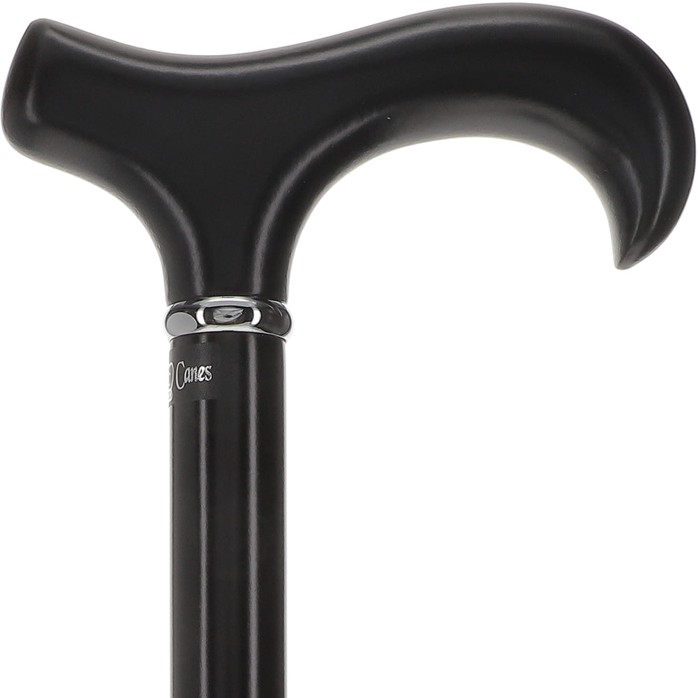 Scratch and Dent Royal Black Derby Walking Cane With Beechwood Shaft and Silver Collar V1229 Clearance Eastbay