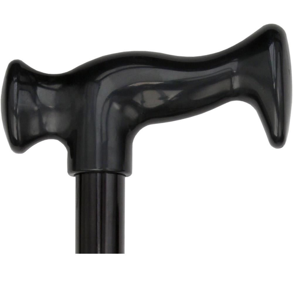 Black Orthopedic Handle Cane with Black Wooden Shaft Sale View