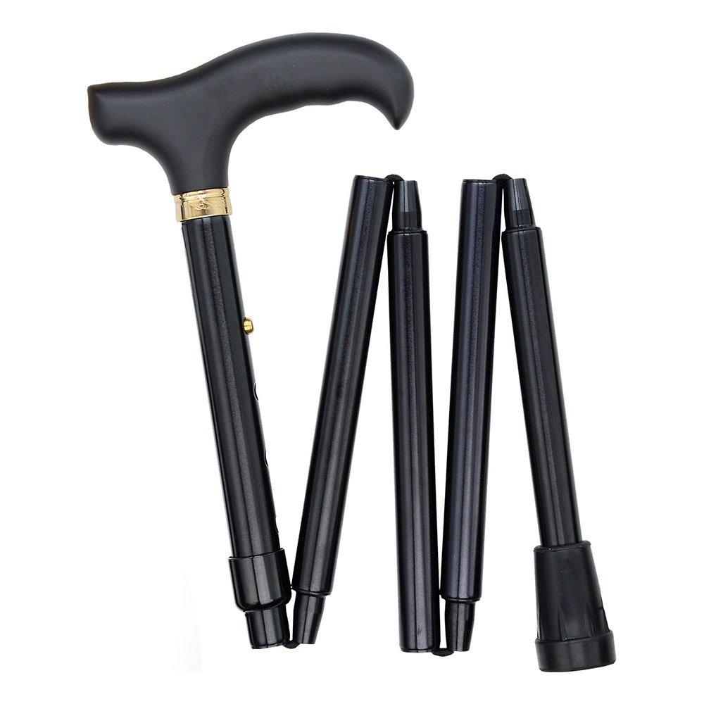 Scratch and Dent Black Mini Compact Adjustable Folding Cane V1268 Discount Fashion Style