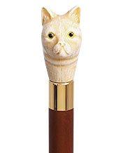 Cat Head Faux Ivory Handle Italian Handle Cane w/ Custom Shaft & Collar Cheap Sale Wholesale Pice