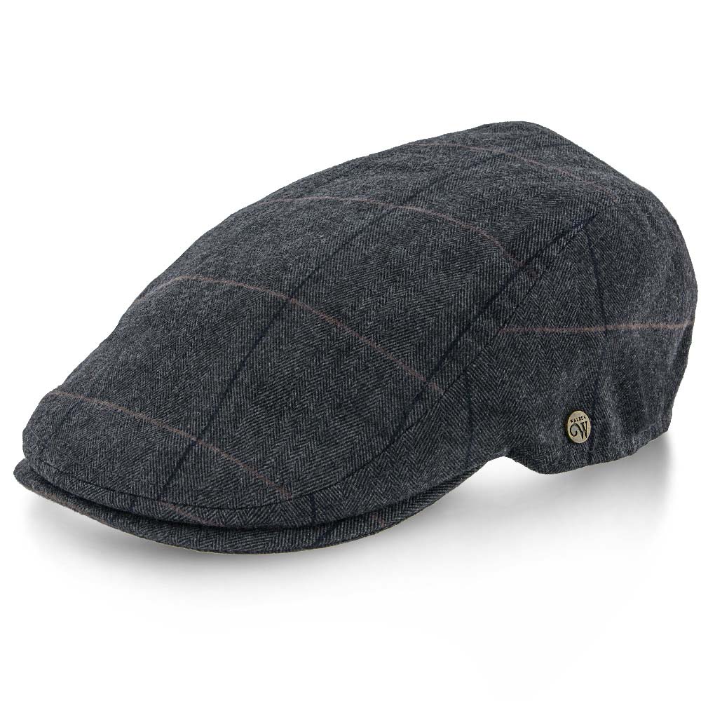 Main Street - Walrus Grey Tweed Plaid Herringbone Ivy Cap Cheap Sale Shop For