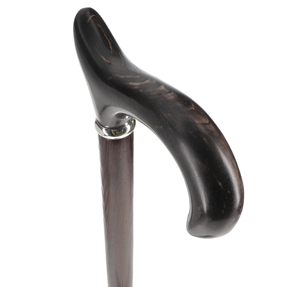 Scratch and Dent Buffalo Horn Derby-Handle Walking Cane with Wenge Shaft V1211 Cheap Sale Low Pice Fee Shipping