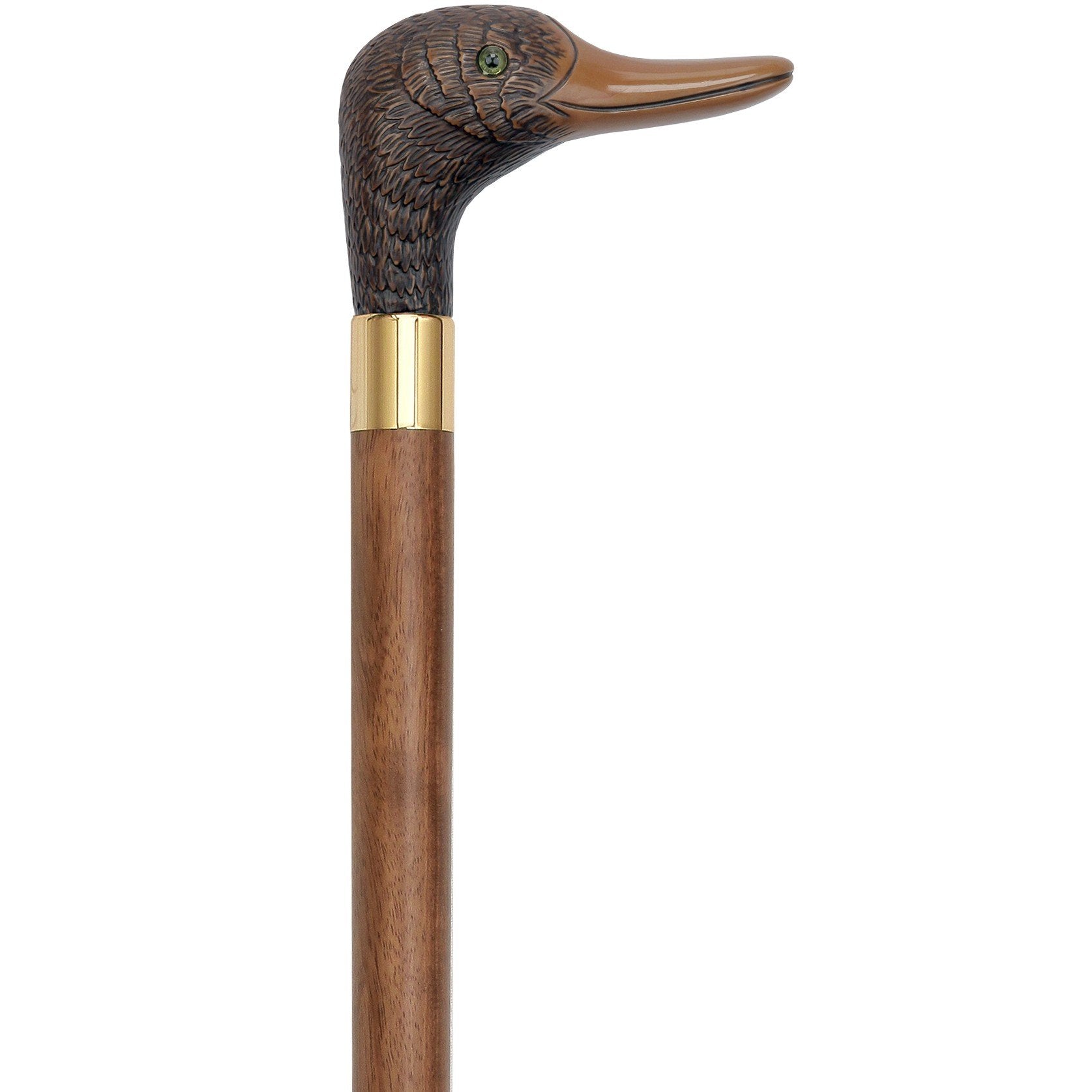 Brown Mallard Duck Head-talian Handle Cane w/ Custom Shaft and Collar Outlet Shop