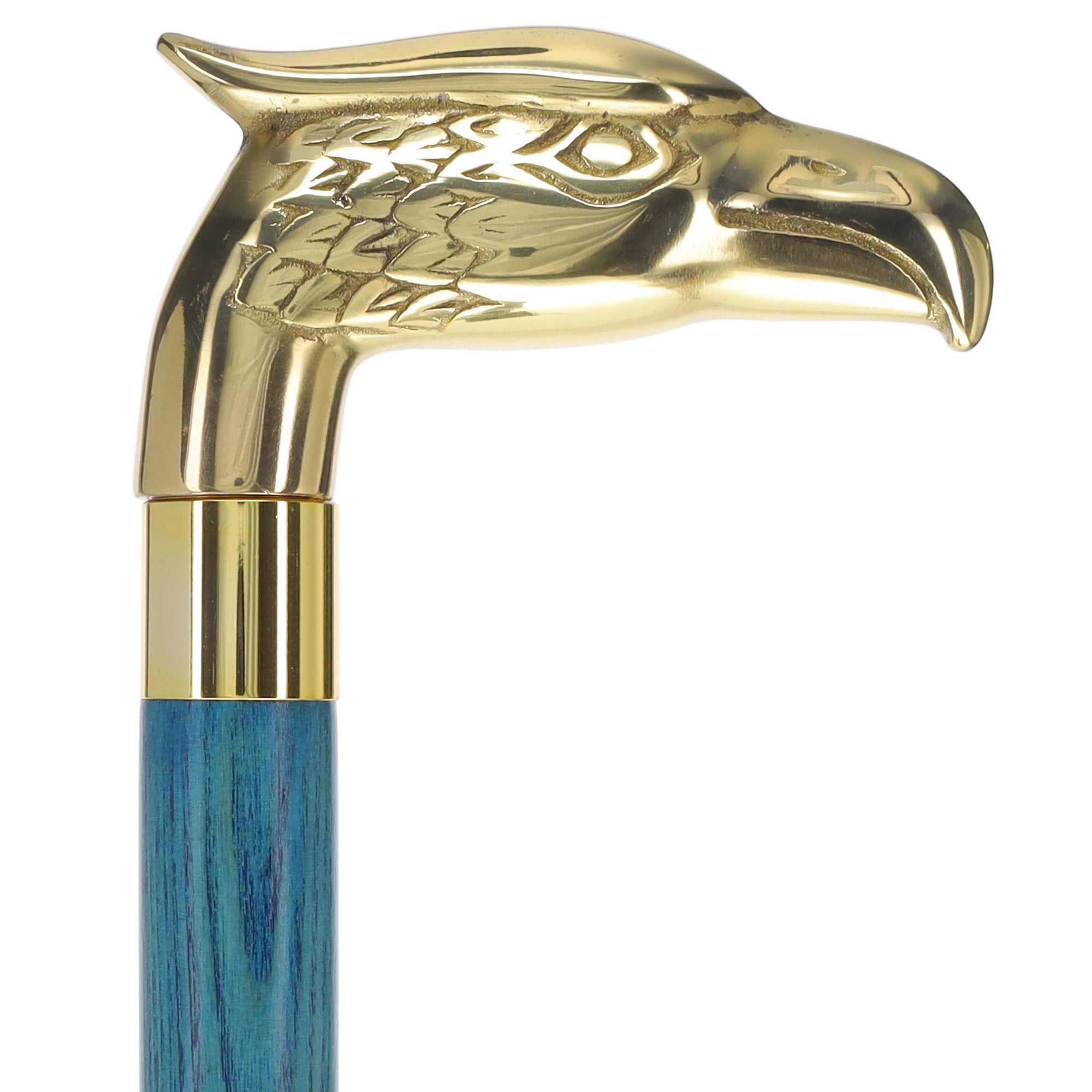 Brass Eagle Handle Walking Cane w/ Custom Color Stained Ash Shaft & Collar Buy Cheap Nicekicks