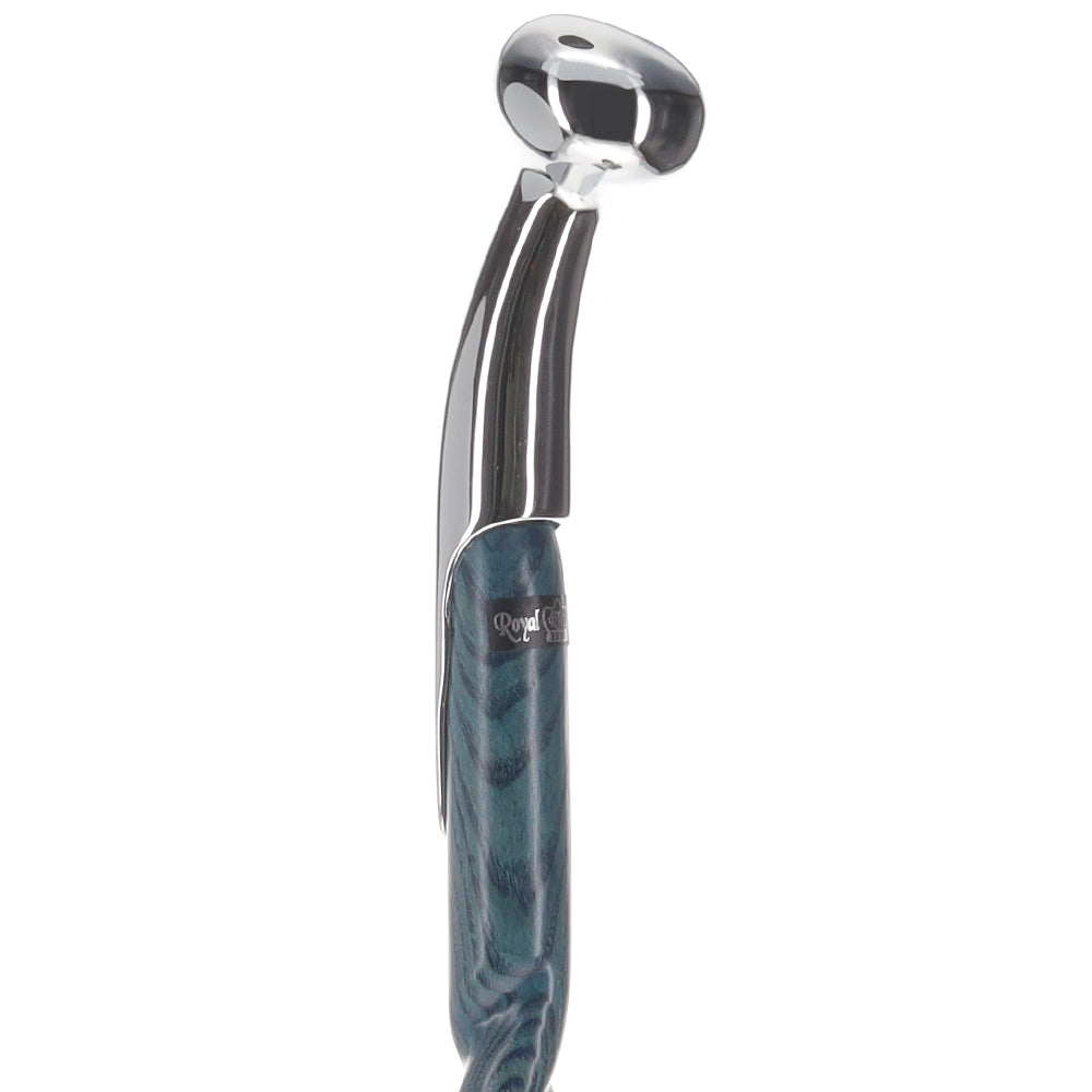 Twisted Blue Ash & Hame Chrome Walking Stick Marketable Online