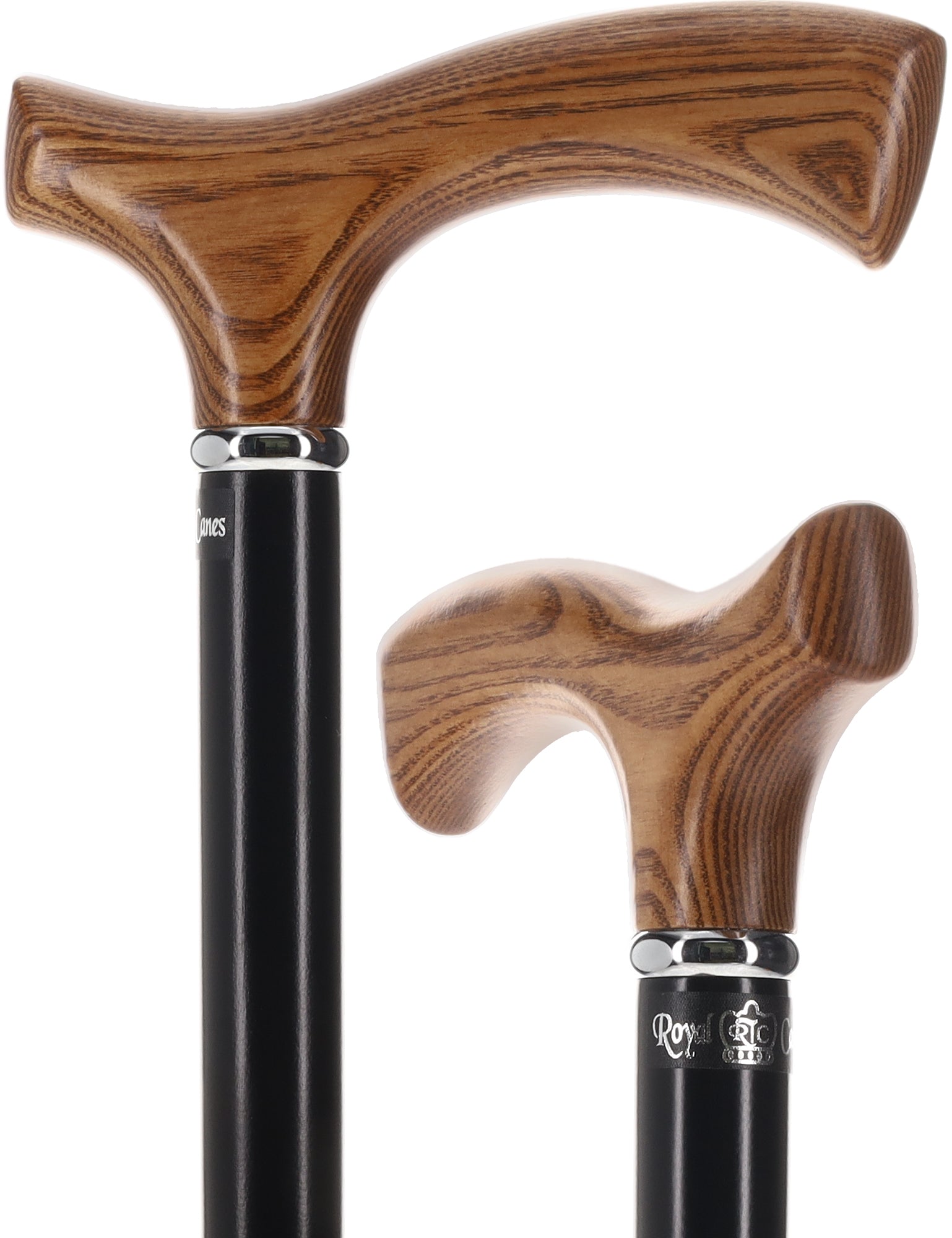 Premium Natural Ash Wood Fritz Cane, Espresso w/ Silver Collar New Styles Cheap Pice