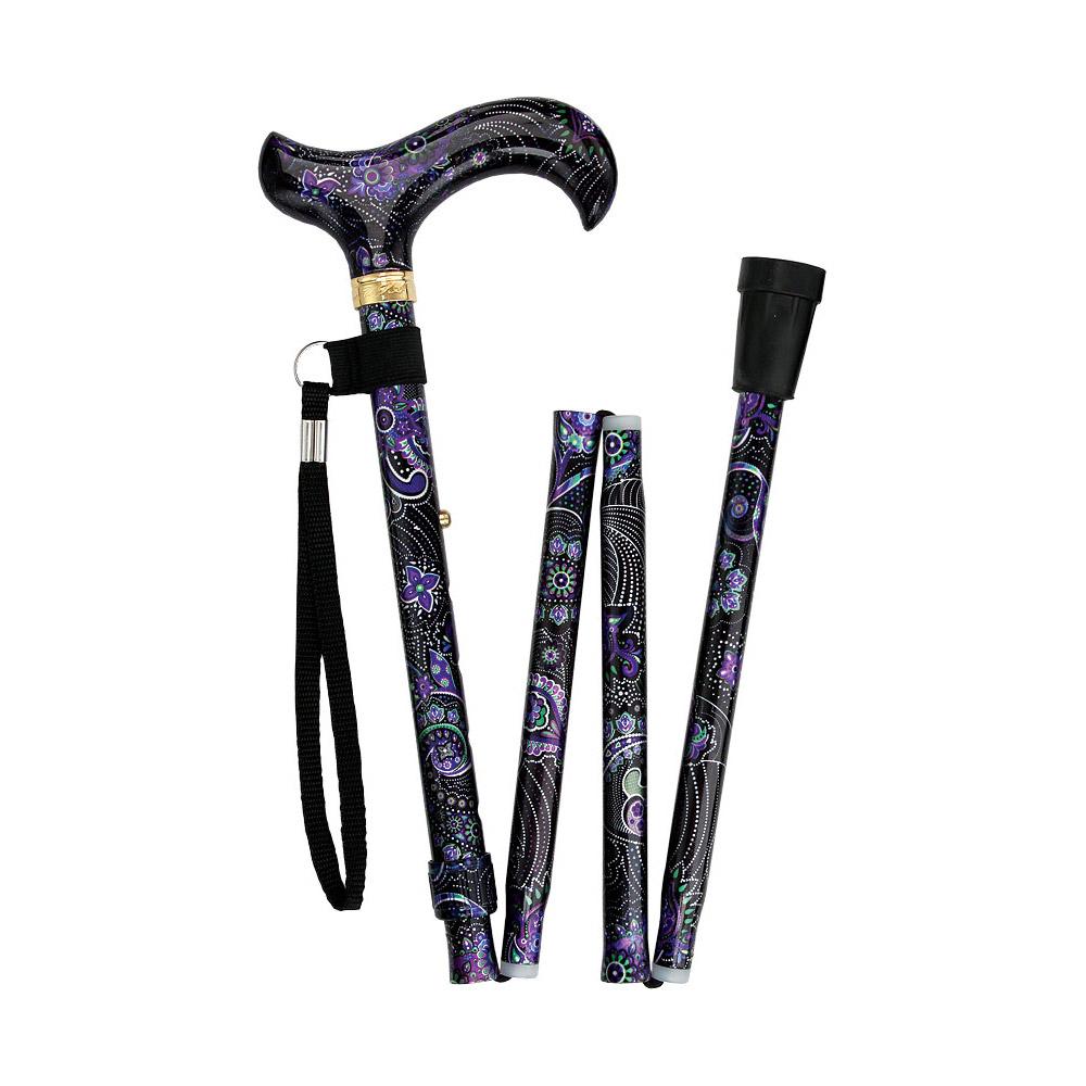 Purple Majesty: Designer Adjustable Folding Cane w/ Patterned Handle Sale Pre Order