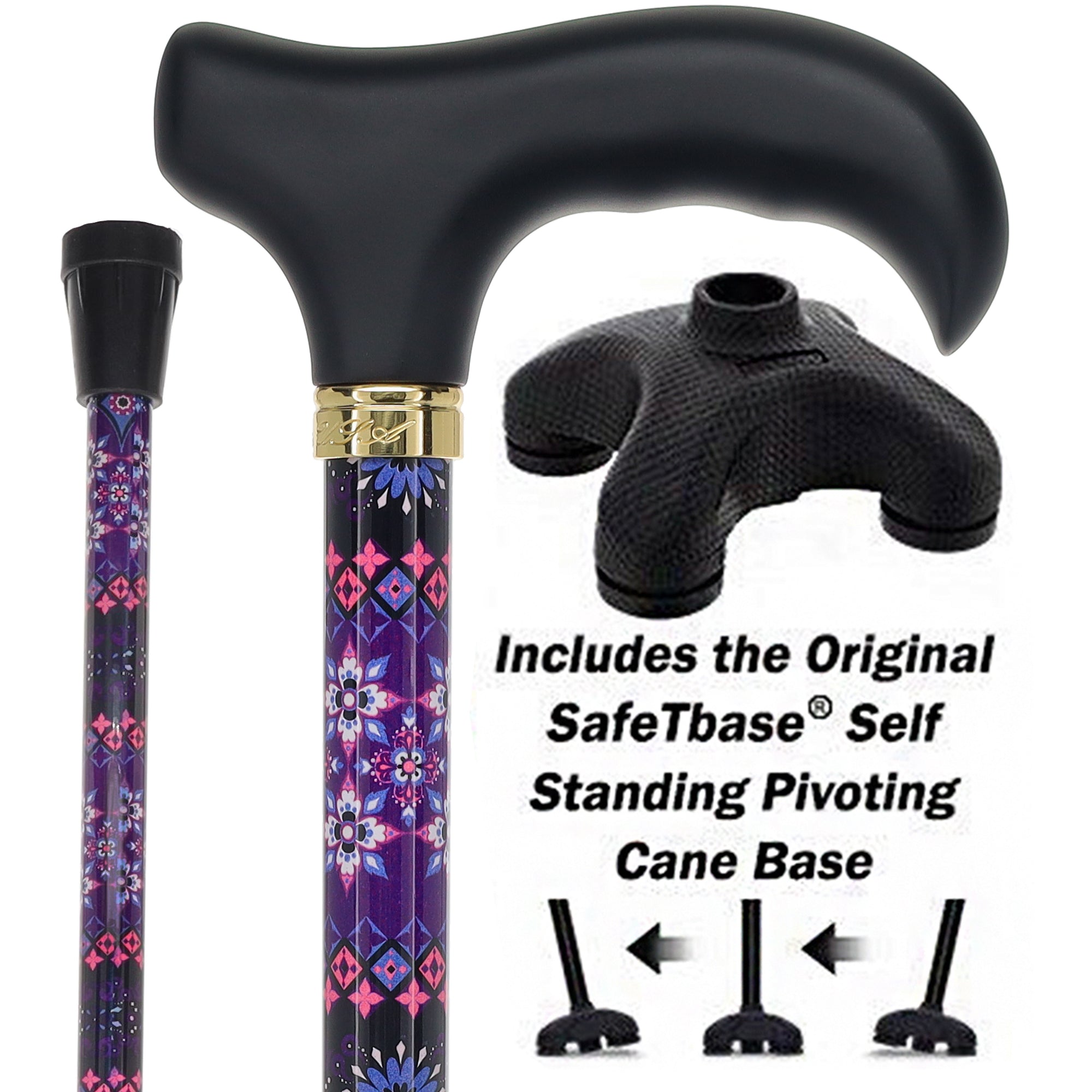 Pretty Purple Adjustable Derby Walking Cane with Engraved Collar w/ SafeTbase Genuine Cheap Online