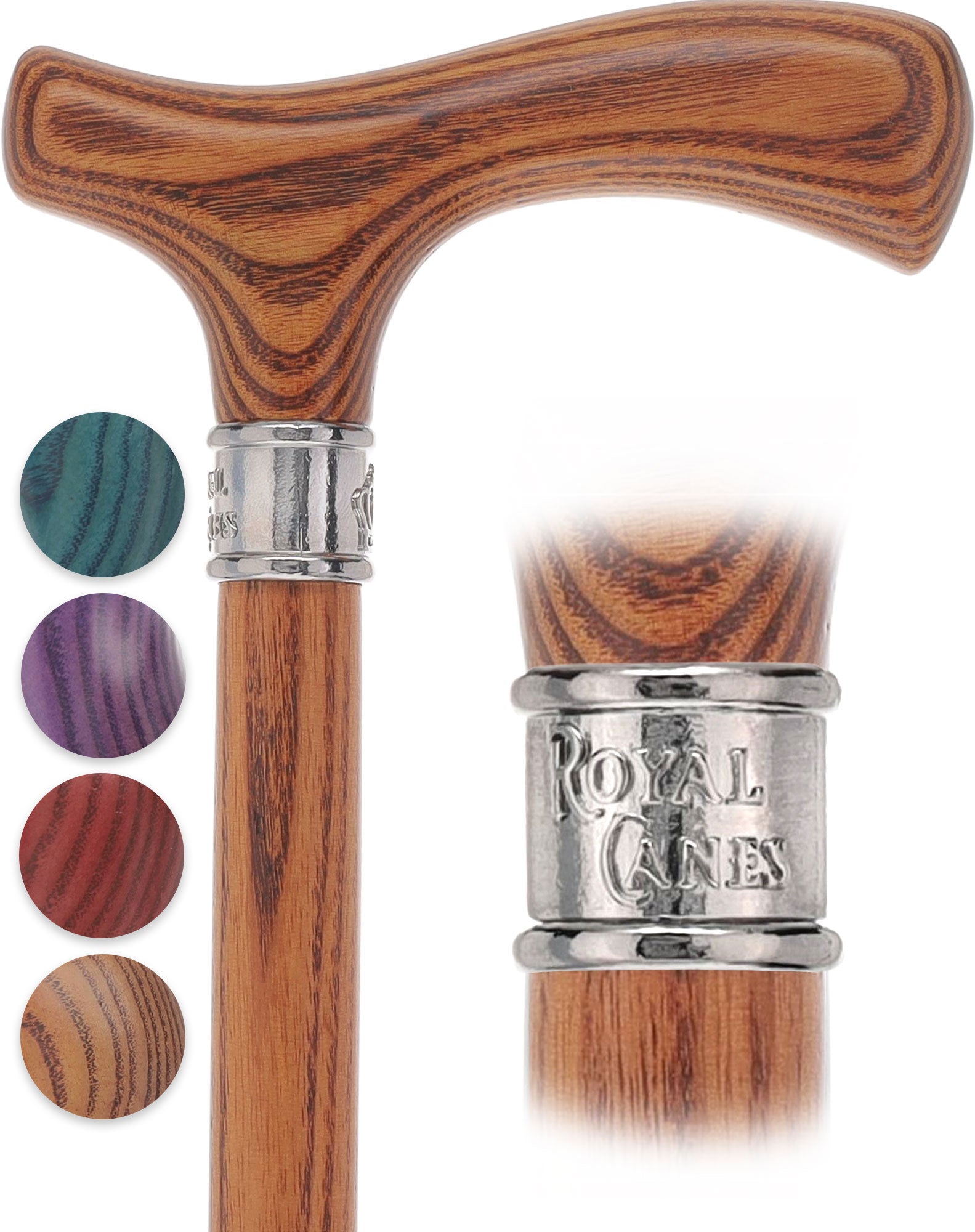 Royal Canes Fritz Comfort Grip: Matching Wood Handle & Shaft, 4 Stained Colors Discount Free Shipping