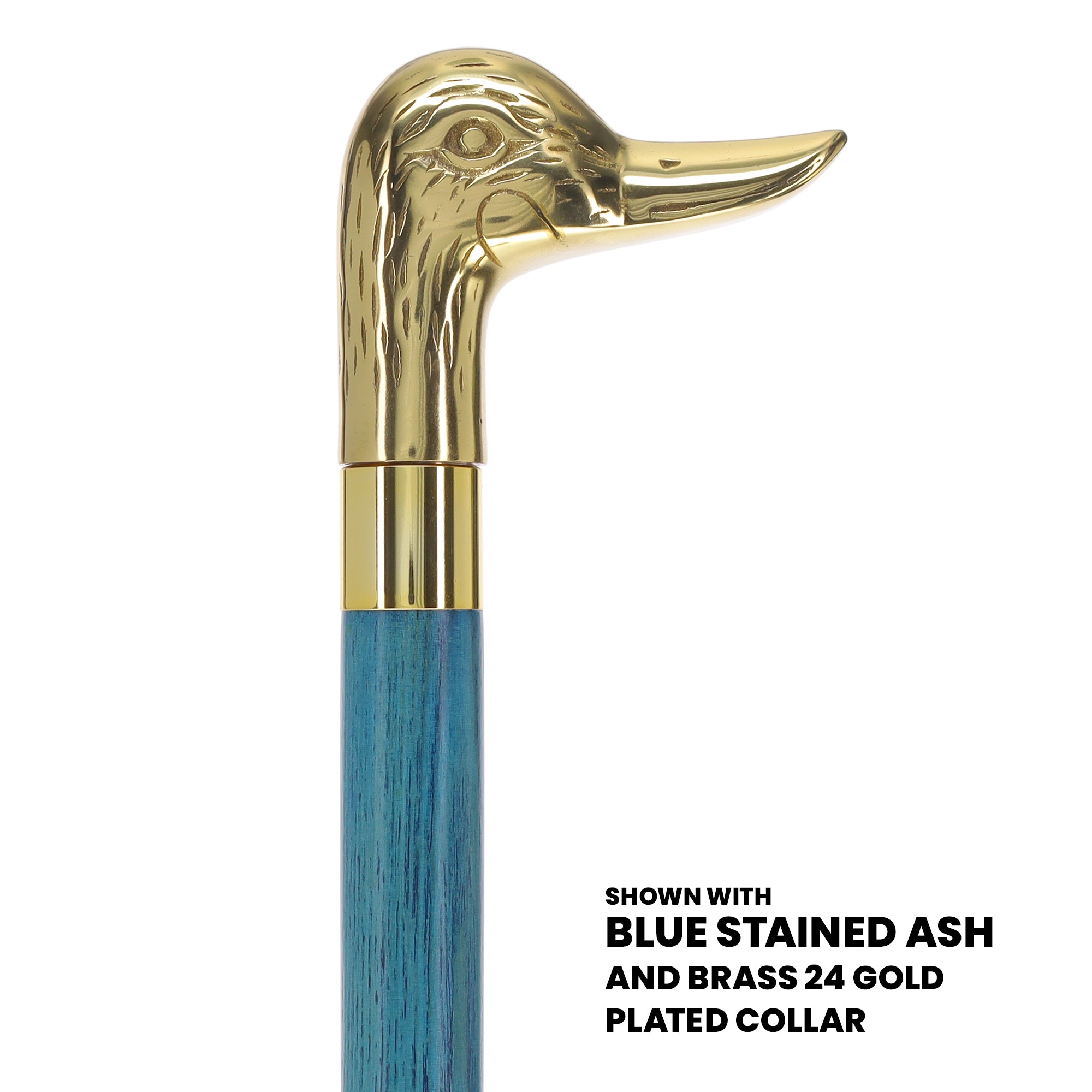 Premium Brass Duck Handle Cane: Stained Custom Color Shaft Cheap Sale Now