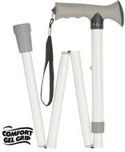 Folding Comfort Grip Cane White Cheap Best Wholesale