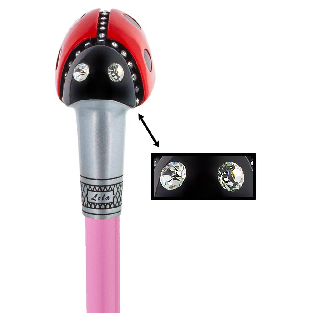 Lady Bug Lola Signature Carbon Fiber Walking Cane - 1 Pink Shaft Comfortable Online