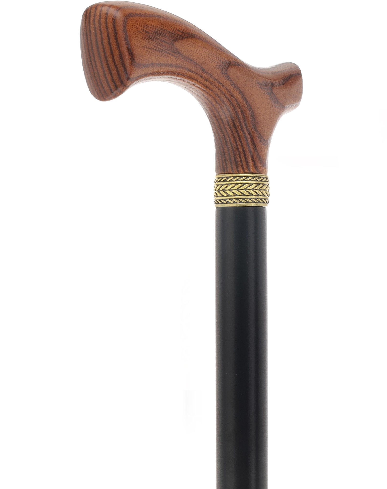 Premium Natural Ash Wood Fritz Cane, Espresso w/ Silver Collar New Styles Cheap Pice