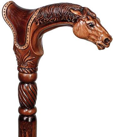 Premium Artisan Horse & Saddle Handcarved Cane Cheap Sale Big Discount