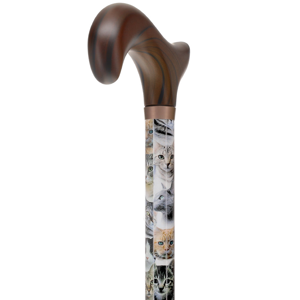 Cat Lovers-Designer Cane, Adjustable w/ Patterned Handle With Credit Card Cheap Pice