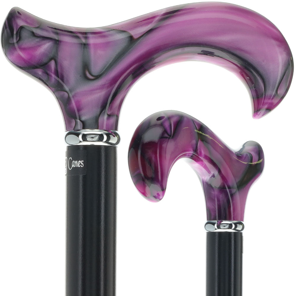 Scratch and Dent Vivid Purple Swirl Derby Cane: Pearlescent Acrylic V3459 Huge Surprise
