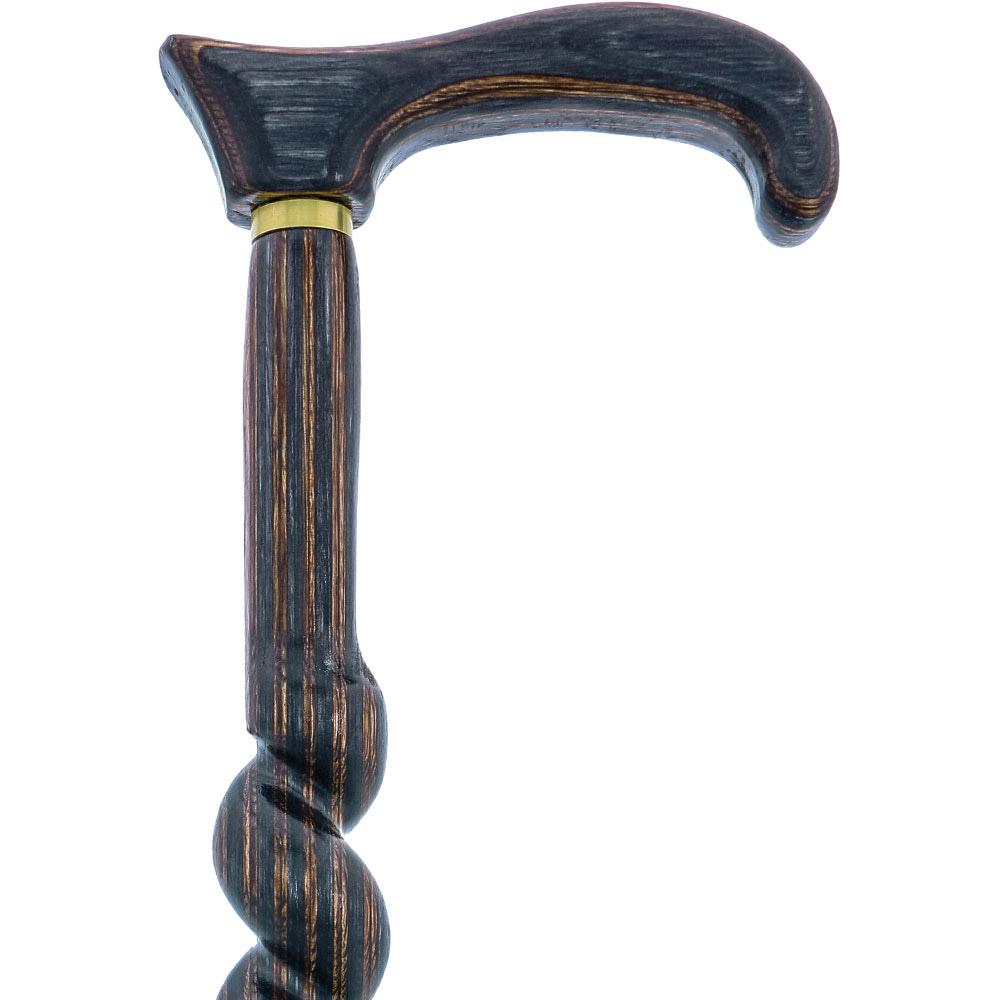 USA-Made Twisted Spiral Cane: Gunstock Brown Durable Laminate Sale Outlet