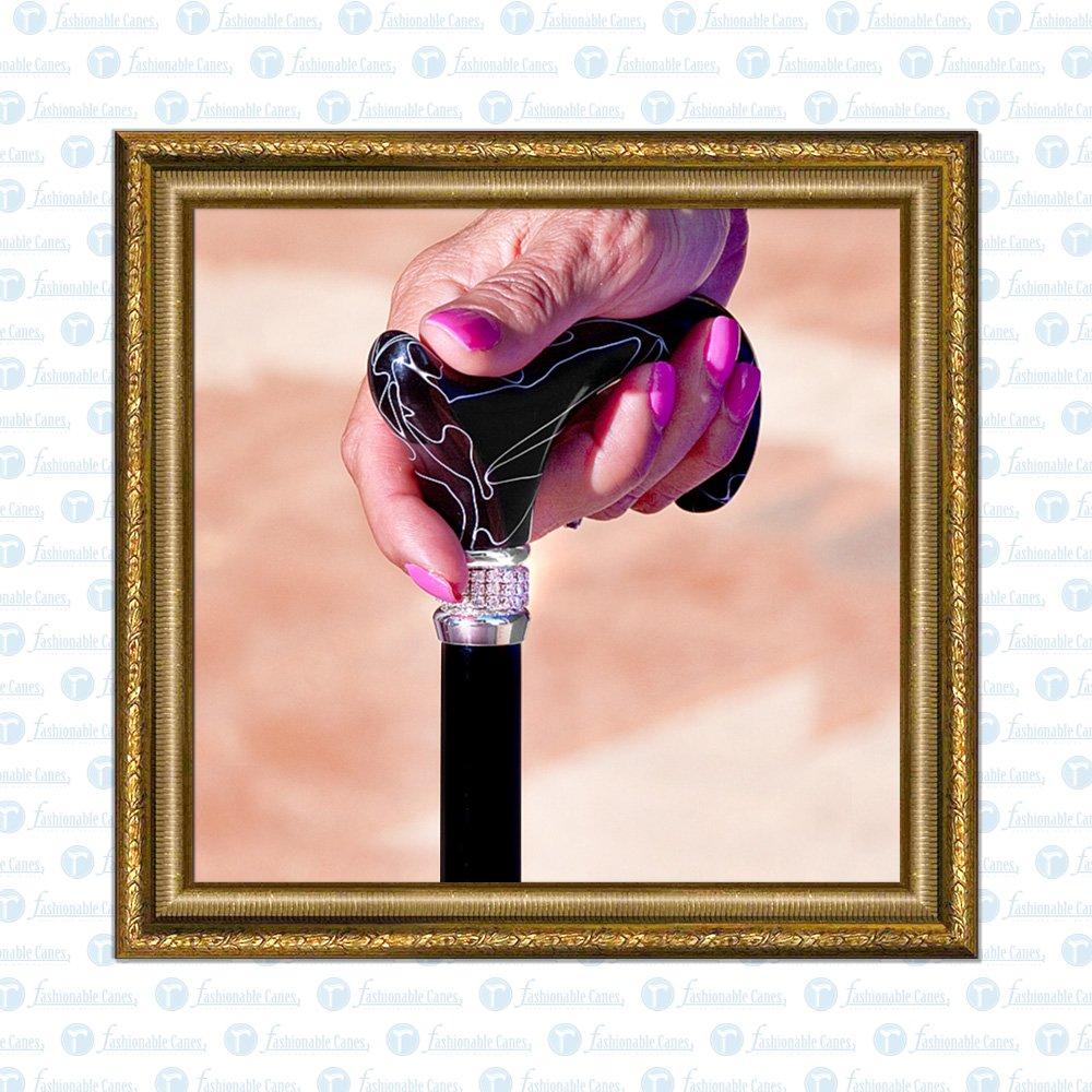 Scratch and Dent Black Pearlz Designer Adjustable Cane V2068 Sale Original