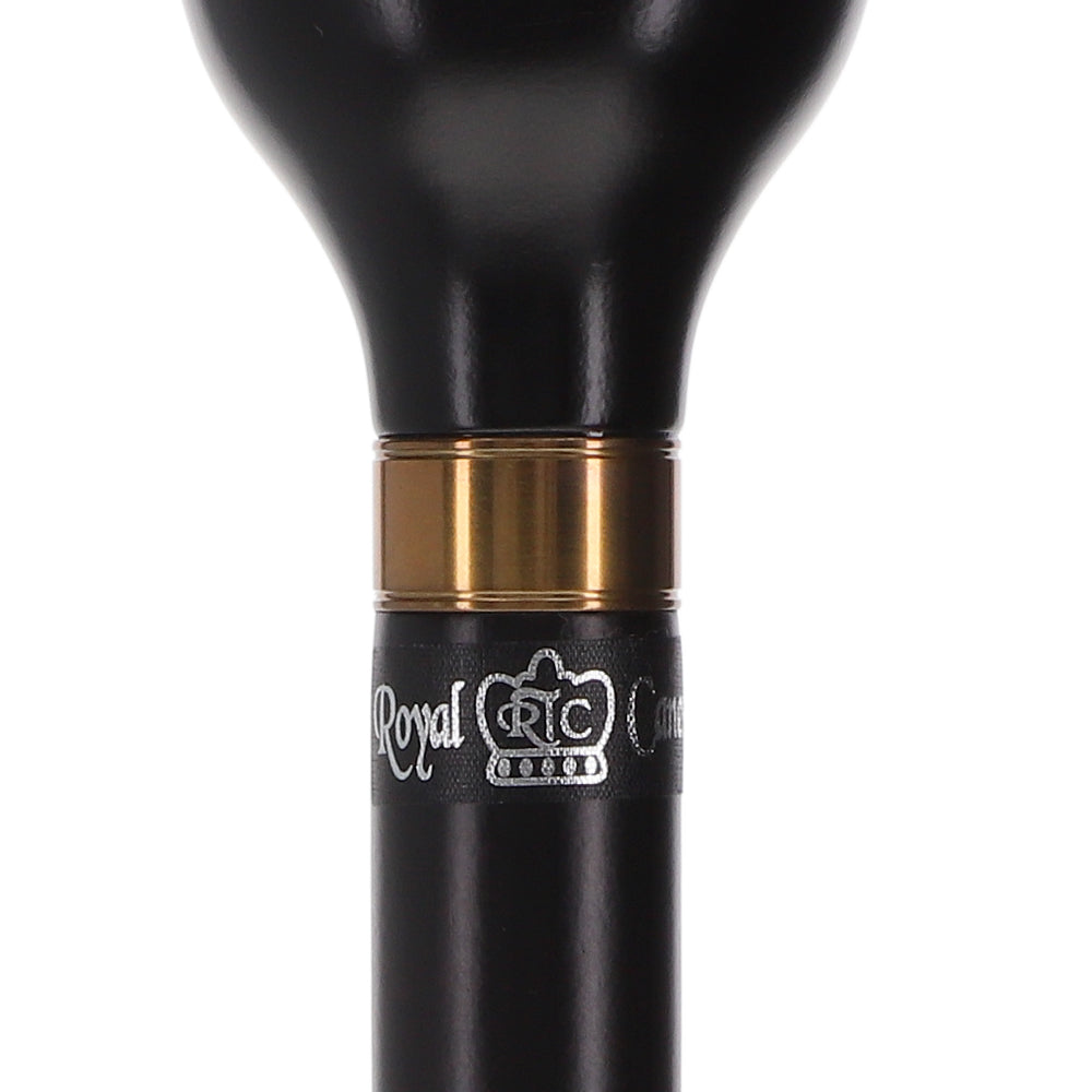 Timeless Black & Gold Elegance Knob Walking Stick Clearance Best Place