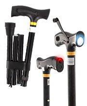 Scratch and Dent Folding Rechargeable Flashlight - Fritz Handle Walking Cane w/ Black Adjustable Aluminum Shaft V2263 Discount Original