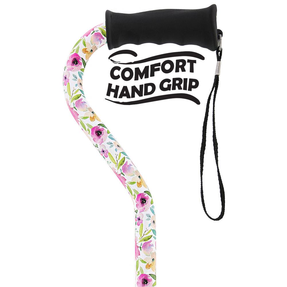 Watercolor Flowers Vivienne May Convertible Quad Base Walking Cane with Comfort Grip - Adjustable Sh Cheap Pice Buy Discount
