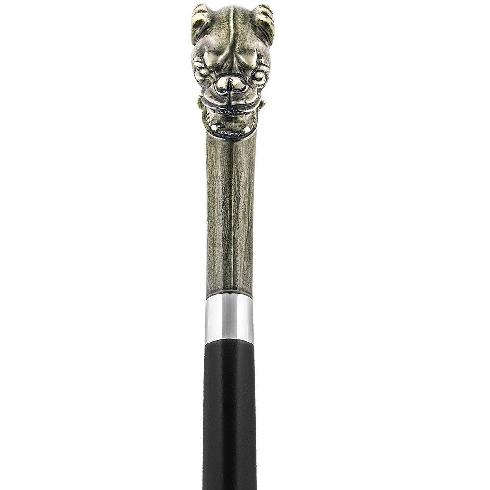 Grey Gargoyle Imitation Stone Tourist Walking Cane - Italian Handle w/ Custom Shaft and Collar Fake Cheap Online