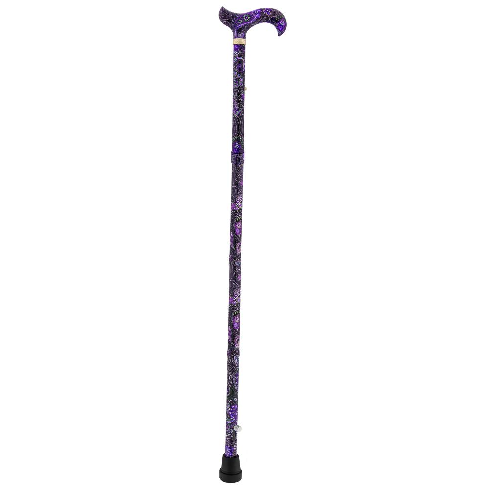 Scratch and Dent Purple Majesty Adjustable Folding Designer Derby Cane with Retractable Ice tip V2227 Visit New Sale Online