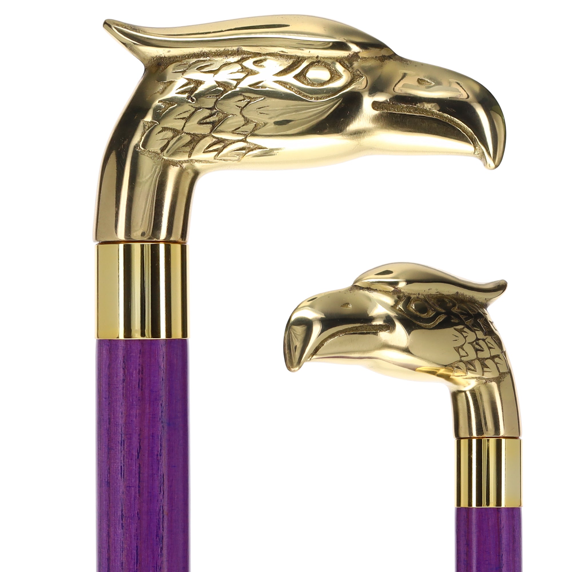 Brass Eagle Handle Walking Cane w/ Custom Color Stained Ash Shaft & Collar Buy Cheap Nicekicks