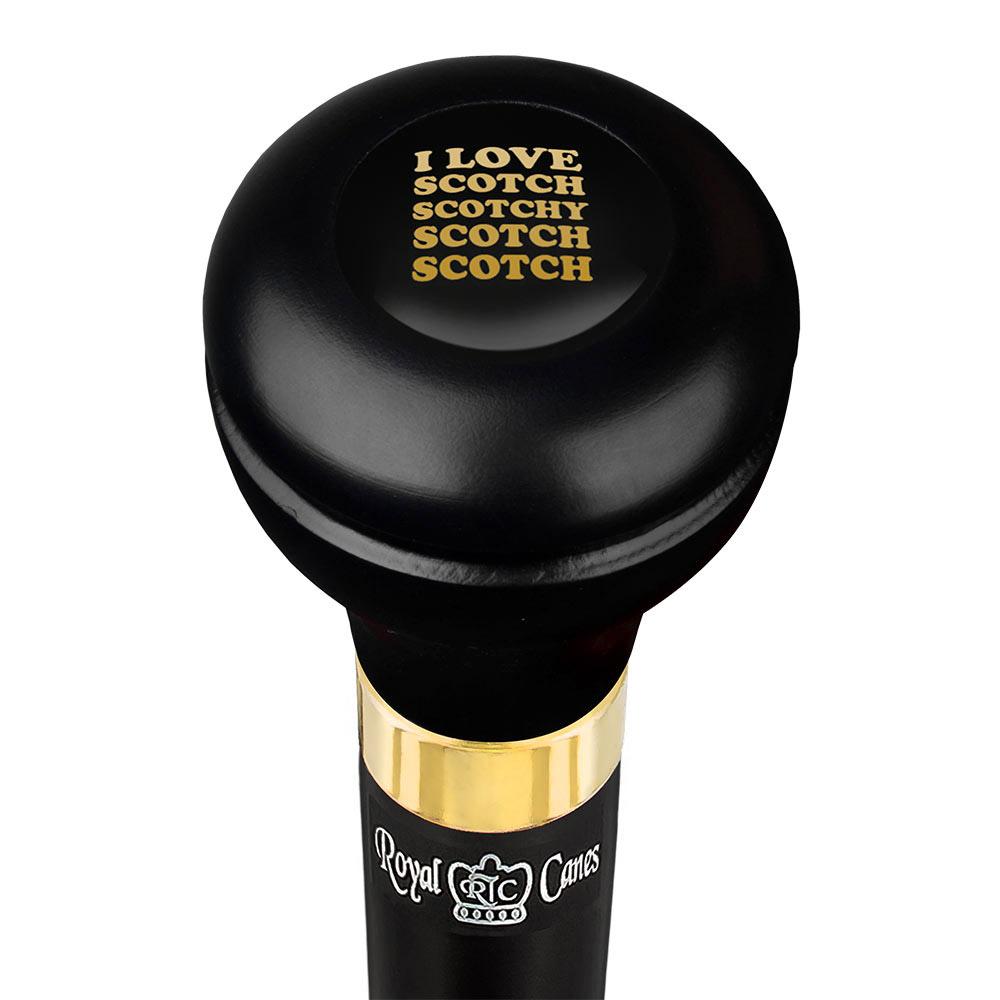 I Love Scotch Casino Emblem Flask Walking Stick: Wood Shaft Hidden Flask Cheap Perfect