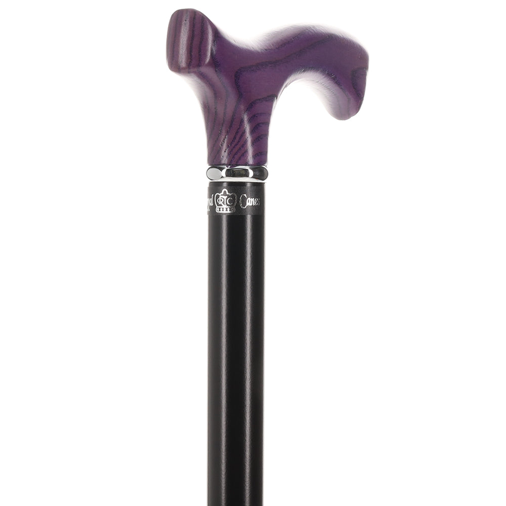 Scratch and Dent Amethyst Purple Ash Fritz Walking Cane With Black Beechwood Shaft and Silver Collar V1227 Buy Cheap Newest