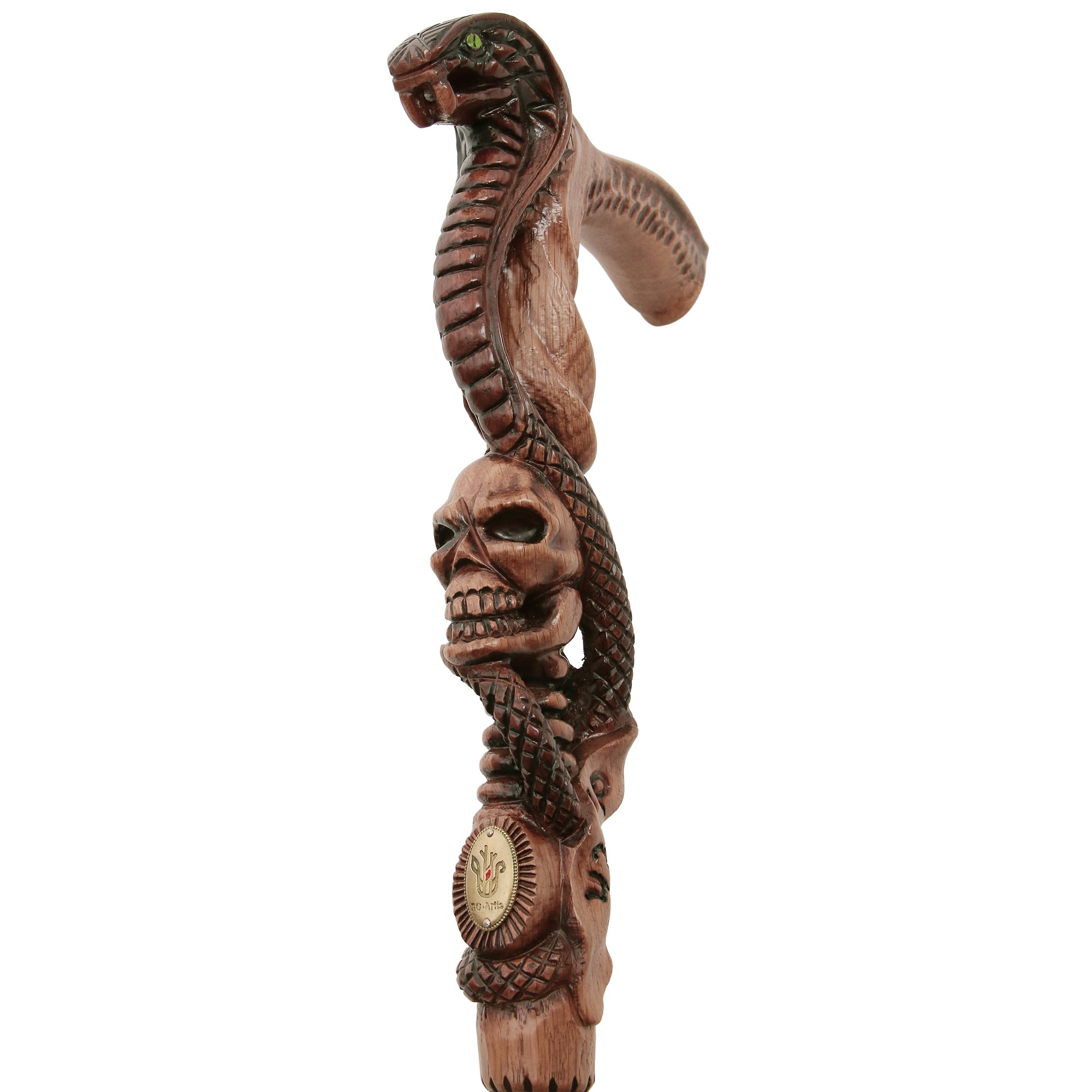 Cobra & Skull Encounter: Intricately Handcarved Artisan Cane Cheap Lowest Pice