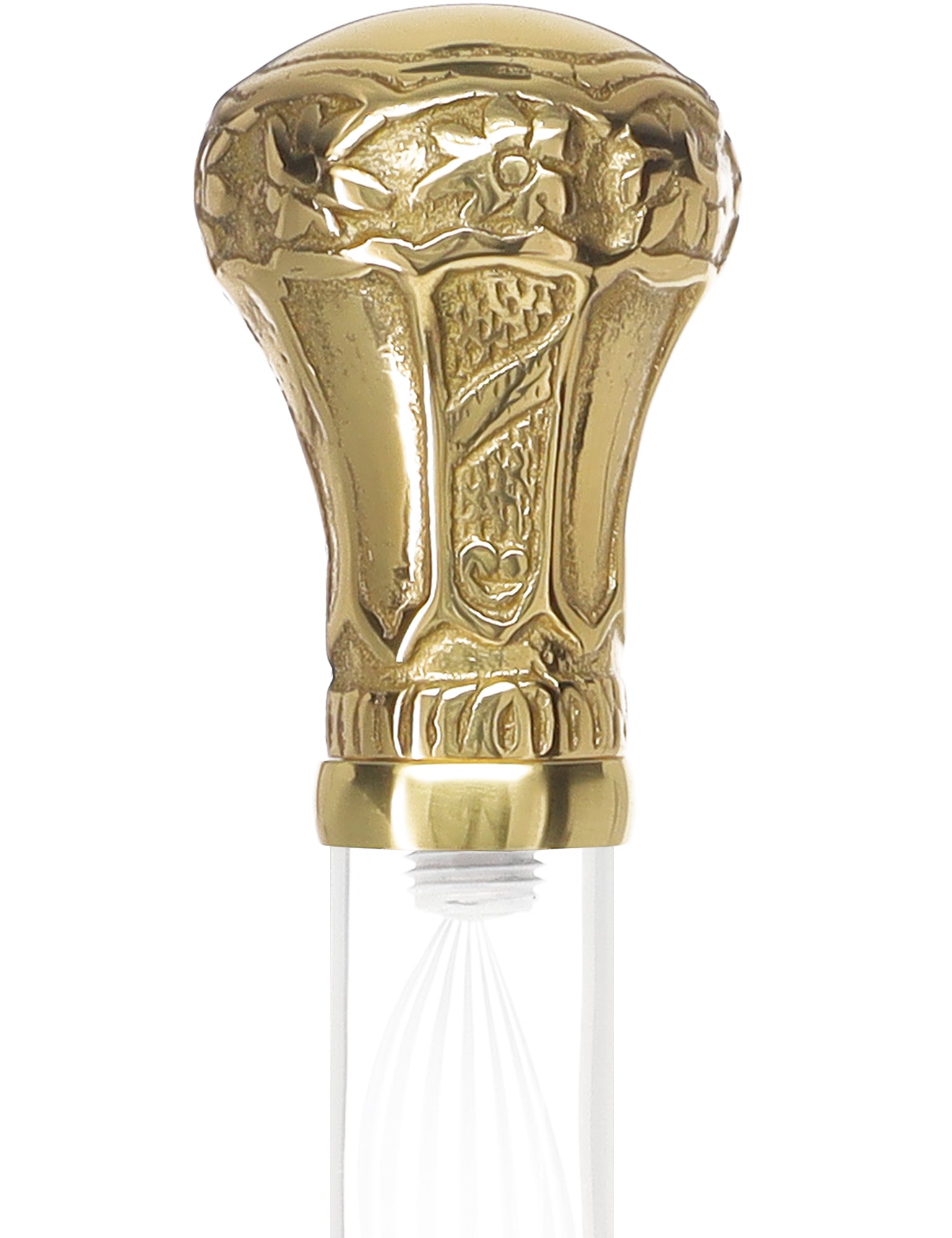 Crystal Elegance Brass Knob Cane with Invisible Acrylic Shaft Options Outlet Huge Surprise