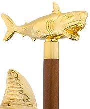 Great White Shark Handle Cane made w/ 18k Gold w/ Custom Shaft & Collar Buy Cheap Order