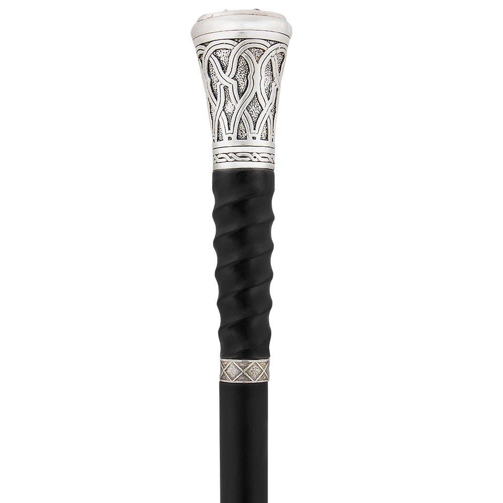 Blackjack 925R Silver Plated Knob Sword Cane w/ Hidden Dice Discount Outlet Locations