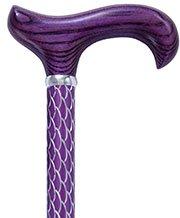 Scratch and Dent Purple Etched Non Adjustable Cane with Purple Stained Ash Wood Derby Handle V3371 Cheap Sale